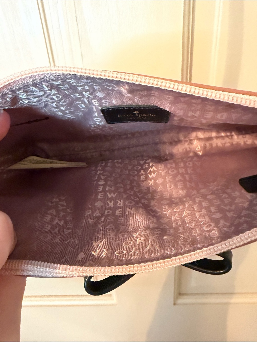 kate spade Glitter Pink Crossbody with Black Bow Accent - Picture 8 of 8